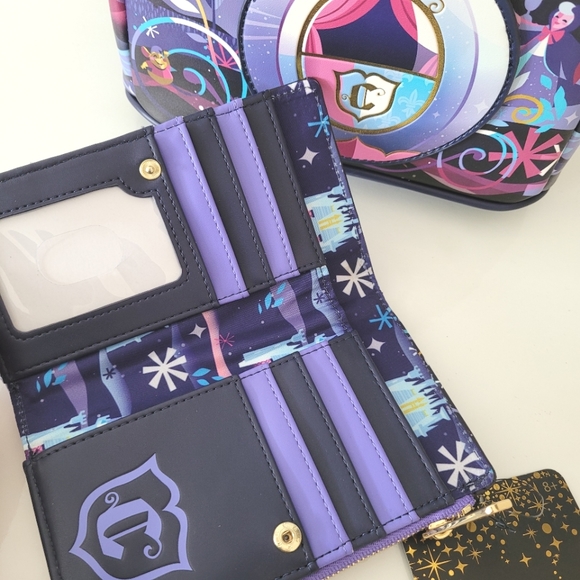 DISNEY X LOUNGEFLY Cinderella Castle Backpack & Wallet Matching Bundle - Picture 7 of 16